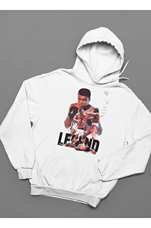 Legend Muhammeed Alii Clay Baskılı Unisex Oversize Boksör Hoodie