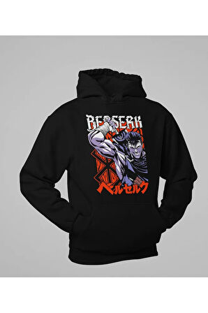 Guts Berserk Baskılı Unisex Oversize Anime Hoodie