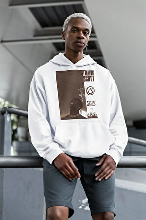 Travis Scott Astro World Baskılı Unisex Oversize Hoodie