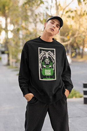 Doctor Doom Baskılı Unisex Oversize Marvel Karakter Sweatshirt