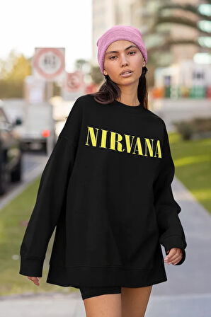 Nirvana Baskılı Unisex Oversize Müzik Grubu Sweatshirt