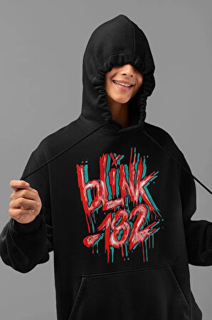 Blink-182 Grafiti Baskılı Unisex Oversize Hoodie