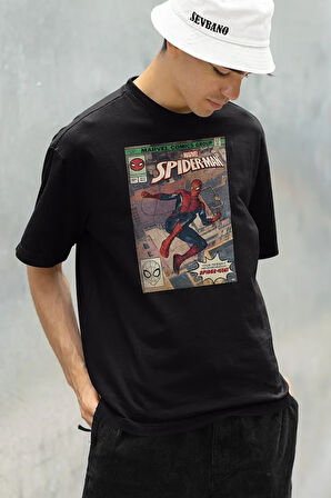 Marvel Comics Group Spider-Man Baskılı Unisex Oversize Tişört