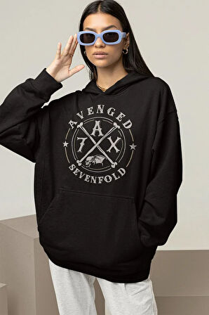 Rock Metal Müzik Grubu Baskılı Unisex Oversize Avenged Sevenfold Hoodie