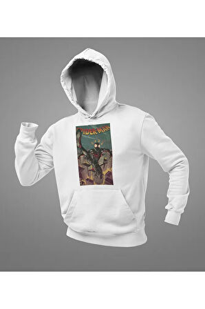 Spider-Man Baskılı Unisex Oversize Örümcek Adam Hoodie