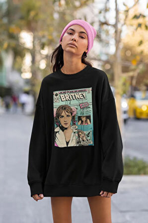 Britney Spears Baskılı Unisex Oversize Şarkıcı Sweatshirt