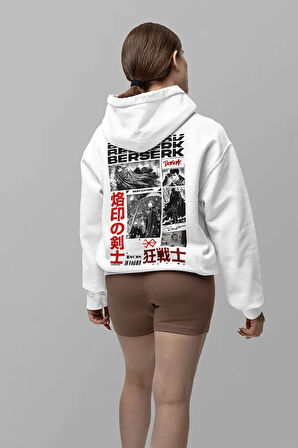 Berserk Baskılı Unisex Oversize Anime Hoodie