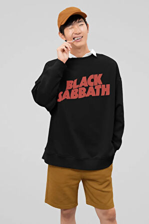 Black Sabbath Heaven And Hell Yazılı Unisex Oversize Müzik Grubu Sweatshirt
