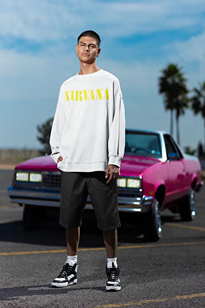 Nirvana Baskılı Unisex Oversize Tasarım Sweatshirt