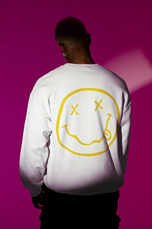 Nirvana Baskılı Unisex Oversize Tasarım Sweatshirt