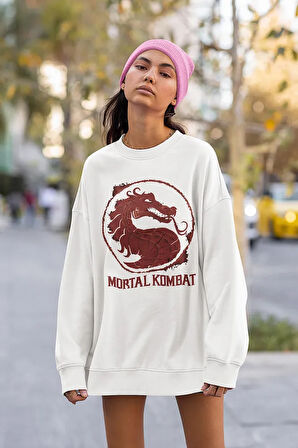 Mortal Kombat Baskılı Unisex Oversize Anime Sweatshirt