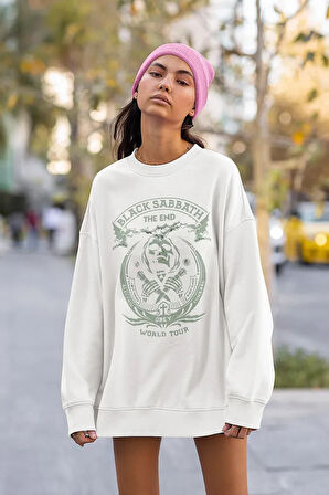 Black Sabbath World Tour The End Baskılı Unisex Oversize Sweatshirt