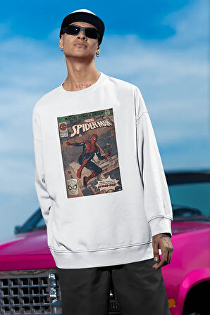 Marvel Comics Group Spider-Man Baskılı Unisex Oversize Sweatshirt