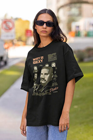 Way 2 Sexy Drake Rapper Baskılı Unisex Tişört, Oversize Rap Tişört