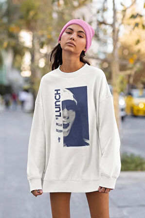 Billie Eilish Lunch Baskılı Unisex Oversize Şarkıcı Sweatshirt