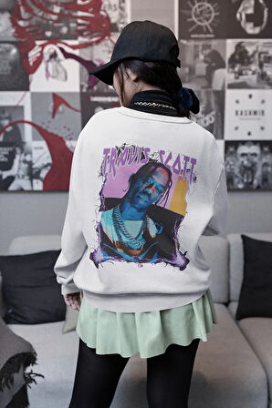 Travis Scott Baskılı Unisex Oversize Rapper Sweatshirt