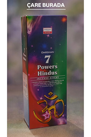 Darshan Incense - 7 Powers Hindus 20'li Çubuk Tütsü