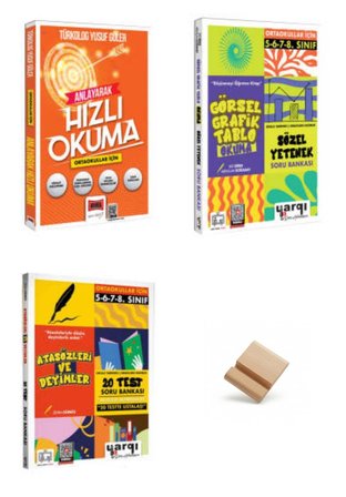 Yargı LGS 2027 8. Sınıf Hızlı Okuma Görsel Grafik ve Atasözü Deyimler 3lü Set + Telefon Standı