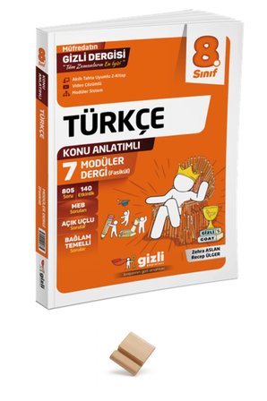 Gizli LGS 2027 8. Sınıf Türkçe Konu Anlatımlı Modüler Dergi + Telefon Standı