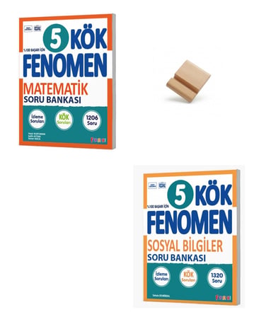 Fenomen 5. Sınıf Maarif Matematik ve Sosyal Bilgiler Kök Soru Bankası + Telefon Standı