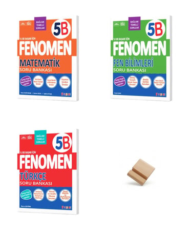 Fenomen 5. Sınıf Maarif 5B Serisi Matematik Fen ve Türkçe 3lü Set Soru Bankası + Telefon Standı