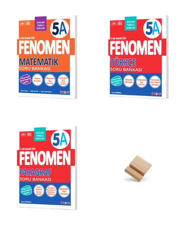 Fenomen 5. Sınıf Maarif 5A Serisi Matematik Türkçe ve Paragraf 3lü Set Soru Bankası + Telefon Standı