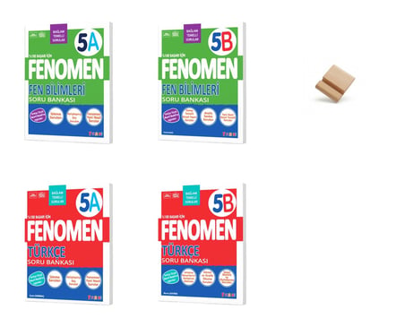 Fenomen 5. Sınıf Maarif 5A ve 5B Fen Bilimleri + Türkçe 4lü Set Soru Bankası + Telefon Standı