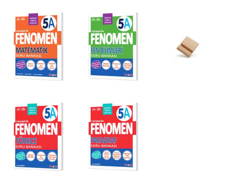 Fenomen 5. Sınıf Maarif 5A Matematik Fen Türkçe ve Paragraf 4lü Set Soru Bankası + Telefon Standı
