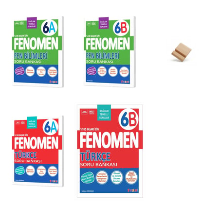 Fenomen 6. Sınıf Maarif 6A ve 6B Fen Bilimleri + Türkçe 4lü Set Soru Bankası + Telefon Standı