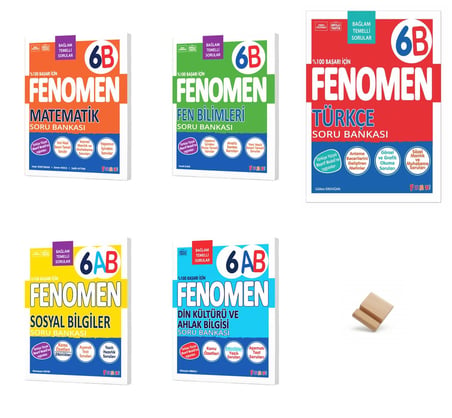 Fenomen 6. Sınıf Maarif 6B Matematik Fen Türkçe Sosyal ve Din 5li Set Soru Bankası + Telefon Standı