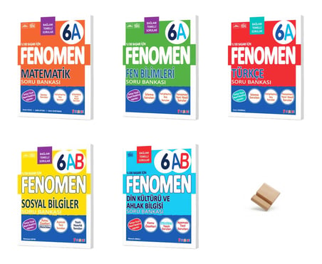 Fenomen 6. Sınıf Maarif 6A Serisi Mat Fen Türkçe Sosyal ve Din 5li Set Soru Bankası + Telefon Standı