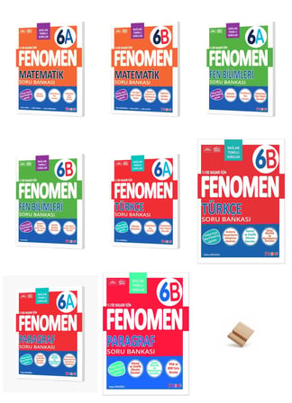 Fenomen 6. Sınıf Maarif 6A+6B Matematik Fen Türkçe ve Paragraf 8li Set Soru Bankası + Telefon Standı