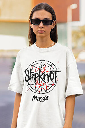 Slipknot Maggot Müzik Grubu Baskılı Unisex Oversize Tişört