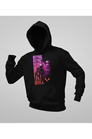 Reeyna Baskılı Unisex Hoodie, Oversize Vvalorant Sweatshirt