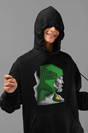 Doctor Doomsday Baskılı Unisex Oversize Marvel Hoodie