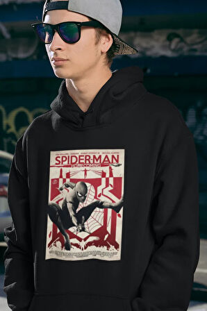 Spider-Man Homecoming Baskılı Unisex Oversize Hoodie