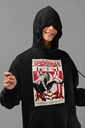 Spider-Man Homecoming Baskılı Unisex Oversize Hoodie