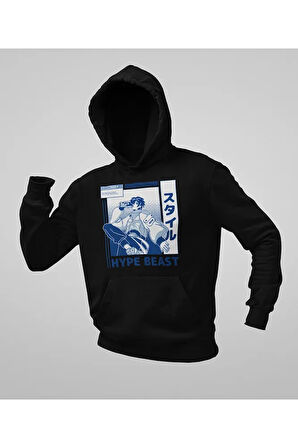 Hype Beast Baskılı Unisex Oversize Anime Hoodie