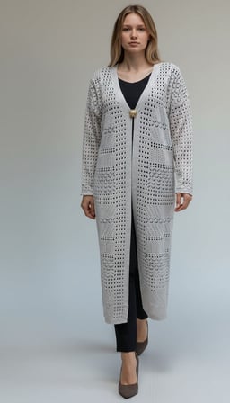 KABIN ÖNÜ BROŞLU UZUN DELİKLİ İNCE UZUN HIRKA 