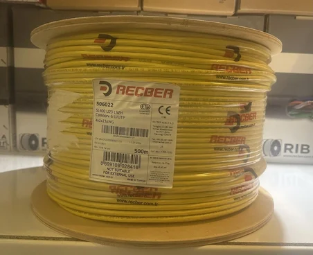 REÇBER Cat 6 Halogen Free U/utp SL400 23 Awg 500 Metre Sarı