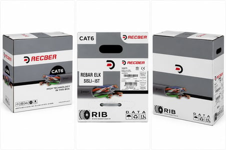 Reçber Cat 6 Halogen Free U/utp SL400 23 Awg 305 Metre Gri