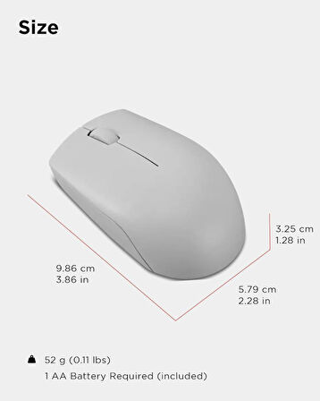 Lenovo 300 GY51L15677 Gri Optik Kablosuz Oyuncu Mouse 5li Paket