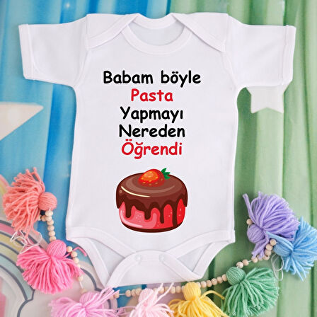 Pamuklu Organik Bebek Zıbını Kısa Kollu Kişiye Özel  0027