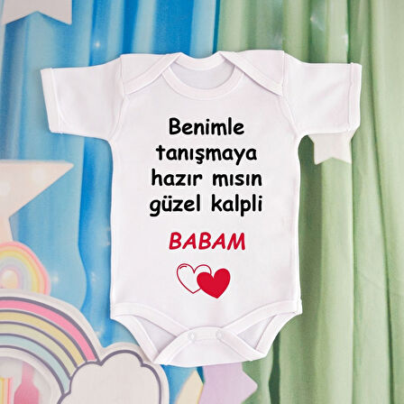 Pamuklu Organik Bebek Zıbını Kısa Kollu Kişiye Özel  0029