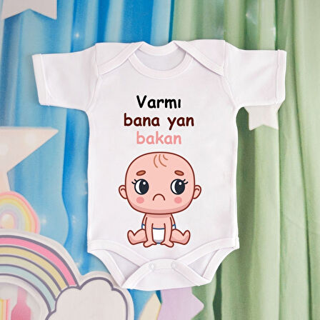 Pamuklu Organik Bebek Zıbını Kısa Kollu Kişiye Özel  0033