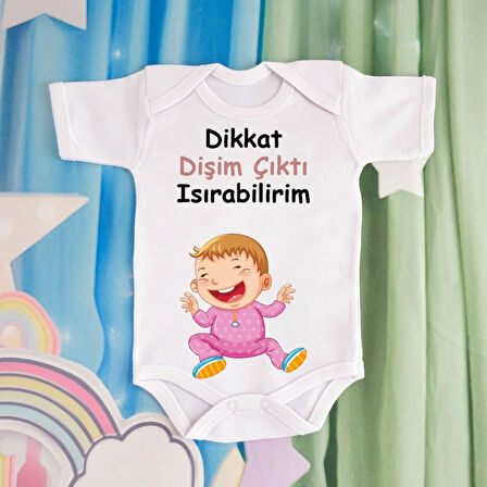 Pamuklu Organik Bebek Zıbını Kısa Kollu Kişiye Özel  0038