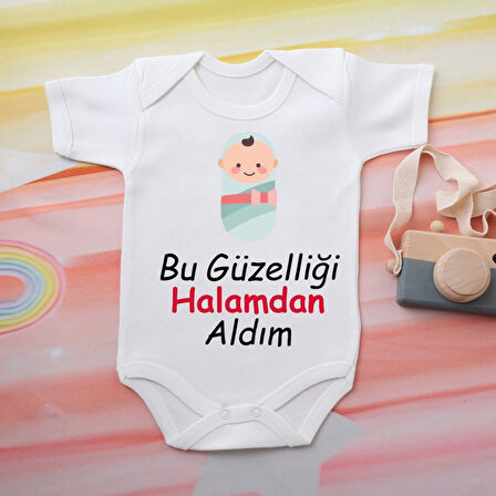 Pamuklu Organik Bebek Zıbını Kısa Kollu Kişiye Özel  0045