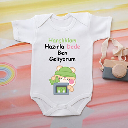 Pamuklu Organik Bebek Zıbını Kısa Kollu Kişiye Özel  0060