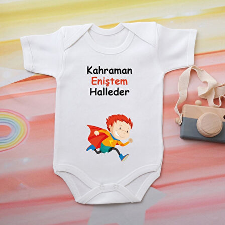 Pamuklu Organik Bebek Zıbını Kısa Kollu Kişiye Özel  0087