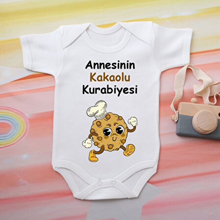 Pamuklu Organik Bebek Zıbını Kısa Kollu Kişiye Özel  0098